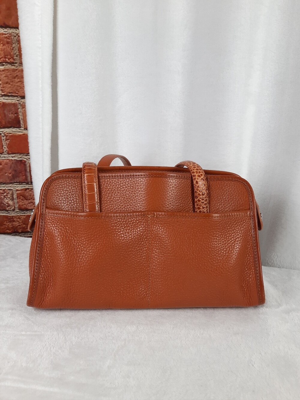 Brighton Leather Croc-Embossed Heart Charm Shoulder Bag - Picture 5 of 13